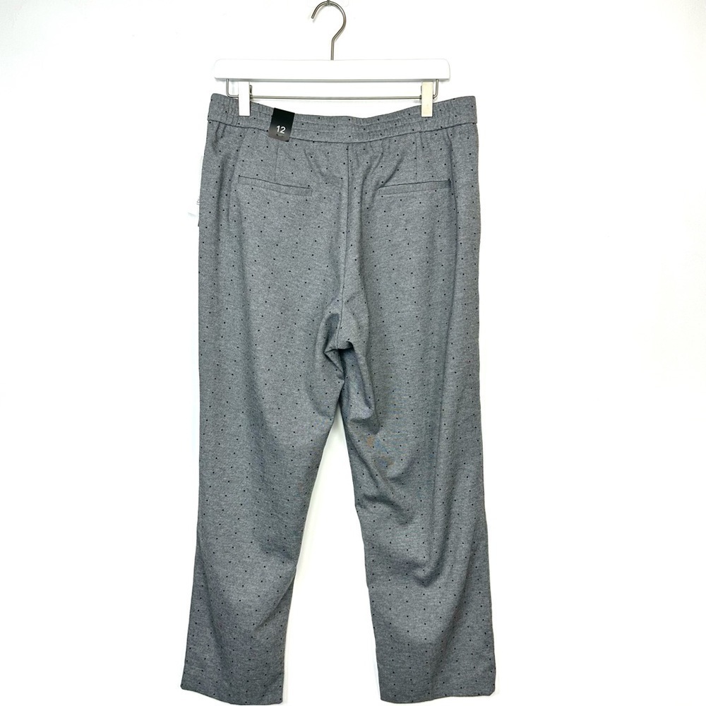 Amanda + Chelsea Grey/Black Polkadot Drawstring Pants With Pockets Sz 12 NEW - Picture 5 of 10